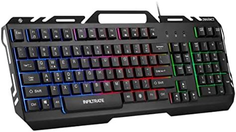 ENHANCE Infiltrate KL2 Membrane Gaming Keyboard - Quiet Keyboard with 3 ...