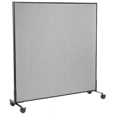 Global Industrial 60-14-inW x 63-inH Mobile Office Partition Panel Gray ...