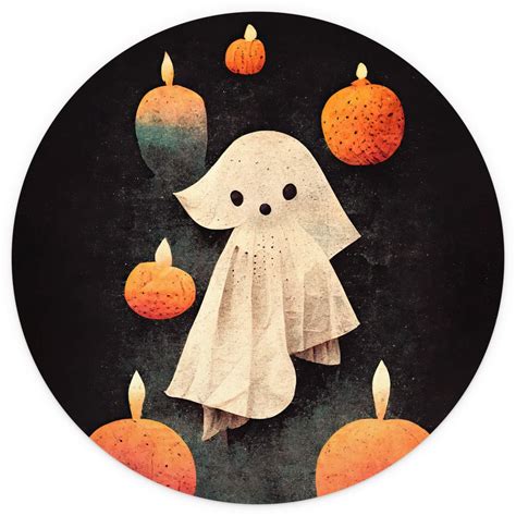 Round wall mural Treechild - Little Ghost - non self-adhesive/self ...