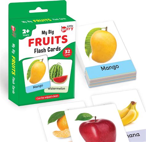 Buy Little Berry Big Flash Cards for Kids: Fruits | 32 Double-Sided ...