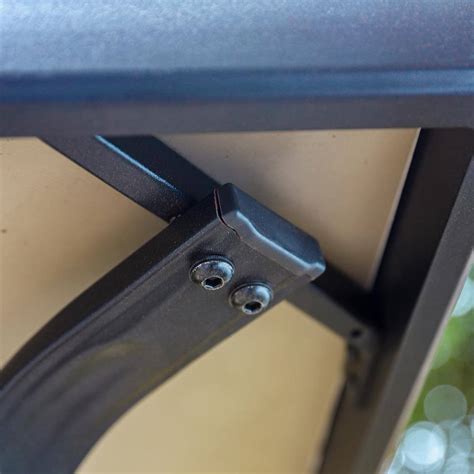 Buy Black 3-Piece Metal Square Outdoor Patio Bar Set with Wood-Look Bar ...