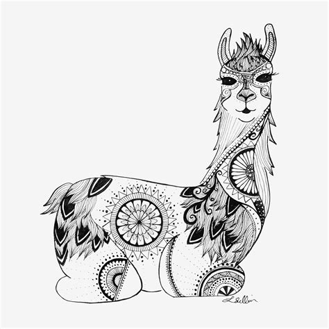 Llama Coloring Pages Printable - Printable Templates