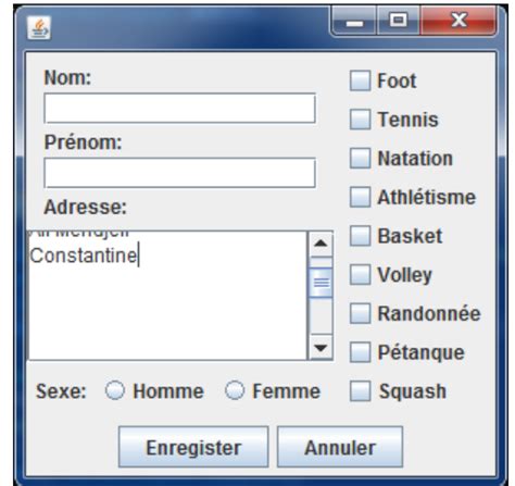 Formulaire Java 的图像结果