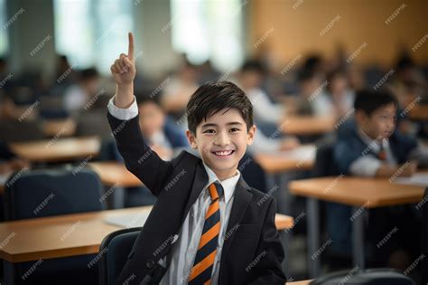 Premium Photo | Student raise hand in classroom