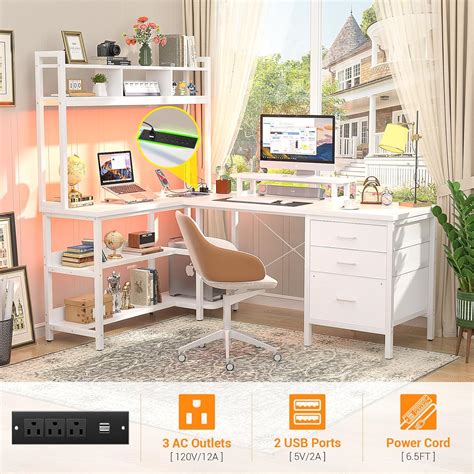 Aheaplus L Shaped Gaming Desk with Hutch, Gaming India | Ubuy