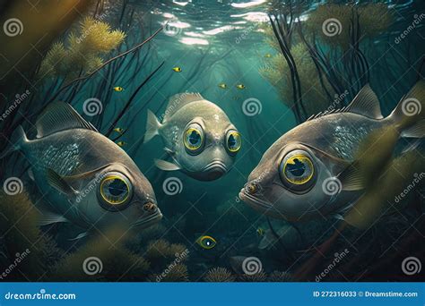 Four-Eyed Fish Underwater Lush Nature by Generative AI Stock ...