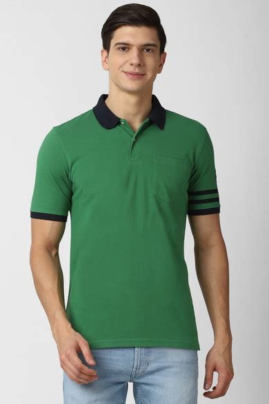 Buy Men Green Solid Polo Neck Collar T-shirt Online - 701929 | Peter ...