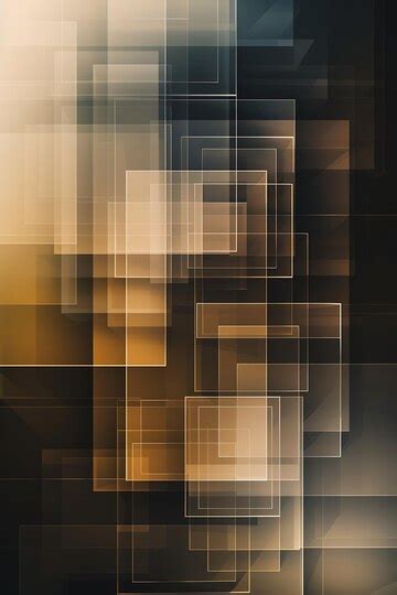 Luxurious graphic layout with layers of translucent squares each ...