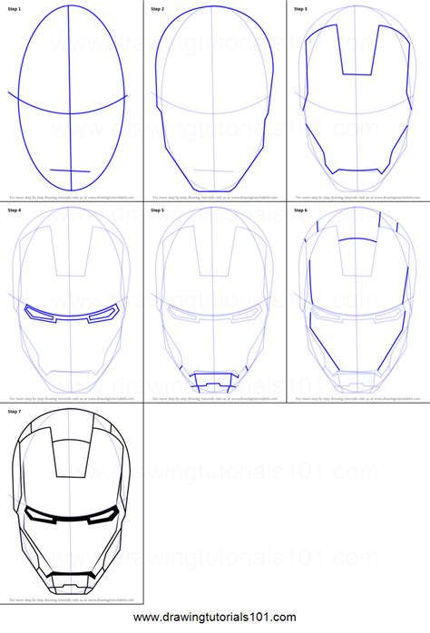 Iron Man Head Trawing Tutorial 的图像结果