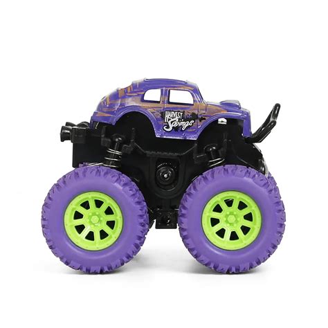 Rallyez Pull Back Monster Friction Cars Toys Truck 3Y Purple