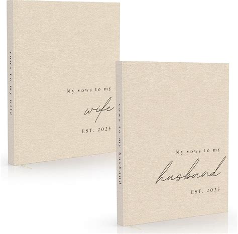 Wedding Vow Books His and Hers - 2 Pack Personalized 2025 Year His ...