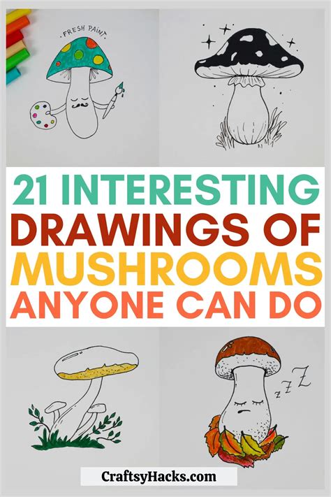 21 Easy Mushroom Drawing Ideas - Craftsy Hacks