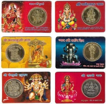 SaiCraff Beautiful PVC Pack of 6 Card for Wealth & Prosperity - Durga ...