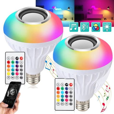 LED E27 Bluetooth RGB LED Bulb Lamp LED Lamp With IR Remote Control Light Bulb Indoor Home Decor ...