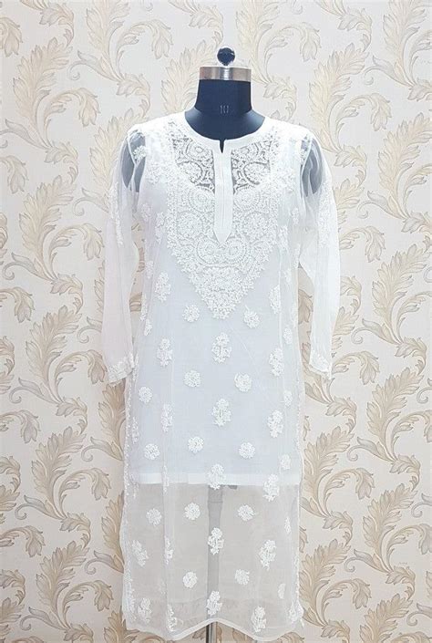 Chikankari Semigeorgette Kurta