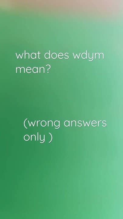 what does wdym mean? - YouTube