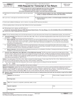 Fillable Online Guidelines Related to the IRS Form 4506-C and Tax ...