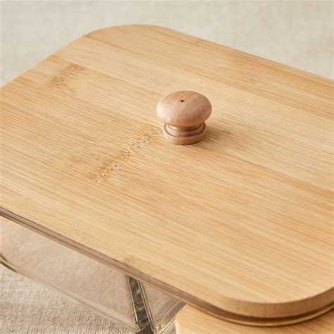 Buy Elvo Seong Borosilicate Glass Serving Dish with Bamboo Lid and ...