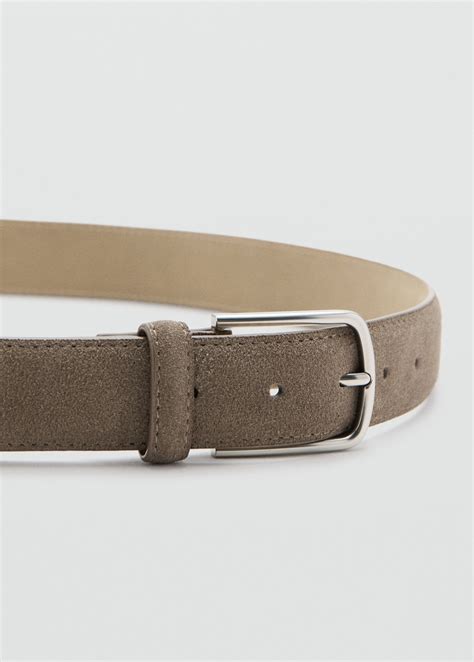 Thin suede leather belt - Men | MANGO Hong Kong SAR of China