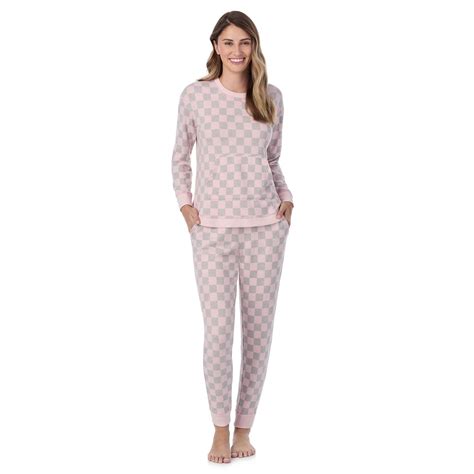 Petite Cuddl Duds Sweater Knit Crewneck Pajama Top & Jogger Pajama ...