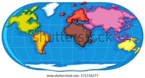 World Atlas Seven Continents Illustration Stock Vector (Royalty Free ...