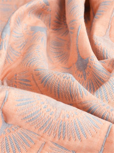 URBAN DREAM FASHION ABSTRACT FLORAL WEAVE PEACH AND GREY BEDSPREAD