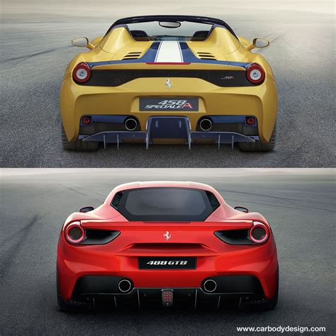 Ferrari 458 Speciale A and 488 GTB - Design Comparison - Car Body Design