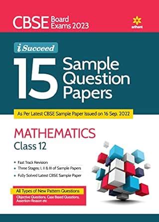 CBSE Board Exams 2023 I-Succeed 15 Sample Question Papers Mathematics ...