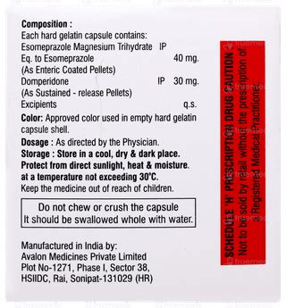 Esobiz Dsr Capsule: Uses, Side Effects, Price & Substitutes