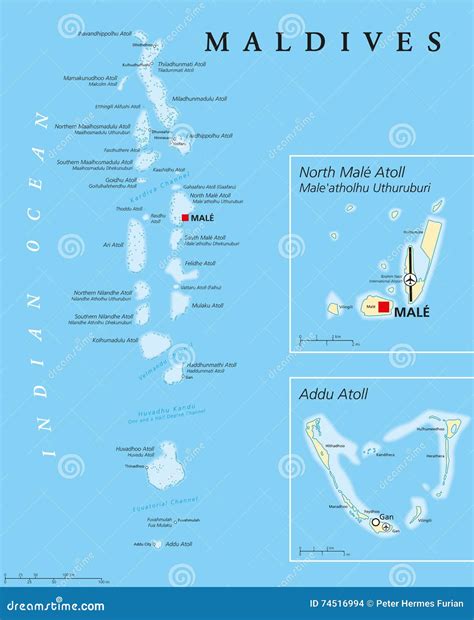 Maldives Political Map stock vector. Illustration of destination - 74516994
