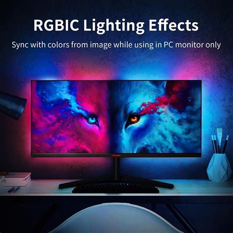 Smart RGBIC Monitor Sync Backlight – 40" Screen Reactive LED Strip (On ...