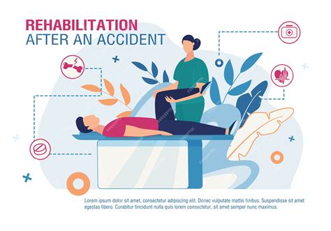 Premium Vector | Rehabilitation after accident advertising poster