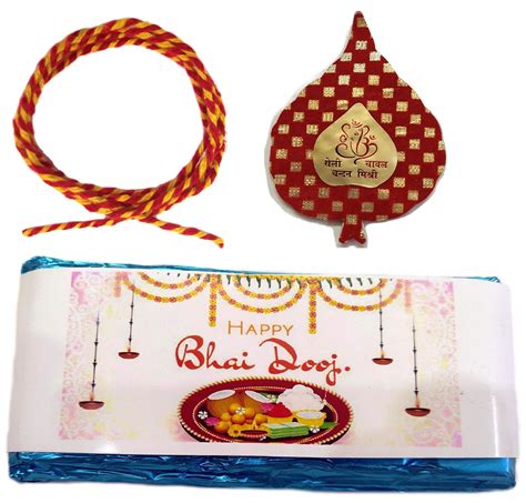 Bhai Dooj Gift for Brother Theme Chocolate with Special Moli, Roli ...