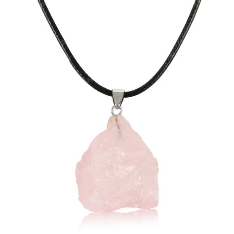 Natural Rose Quartz Rough Pendant/Locket With Thread Crystal Stone ...