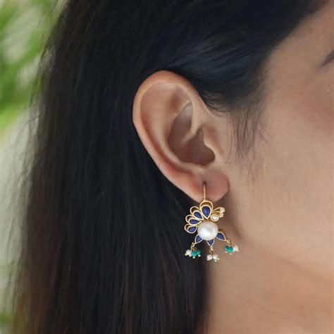 Buy Lapis Silver 92.5 Butterfly Hanging Earring Online - Unniyarcha ...