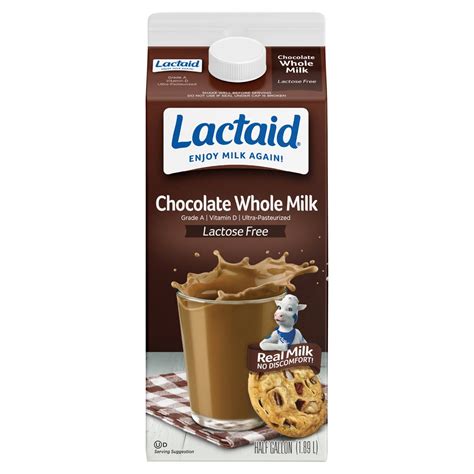 Lactaid Chocolate Whole Milk, half gallon - Fairway