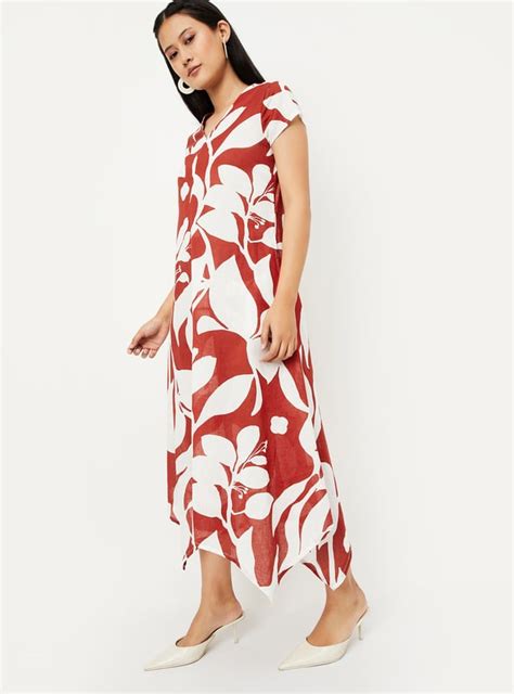 Buy Women Printed A-line Midi Dress Online at just Rs. 999.0 ...
