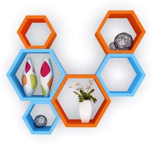 INDIAN DECOR SZY HEXAGON DESIGN SHAPE RACK SHELF FOR WALL AND FOR YOUR ...