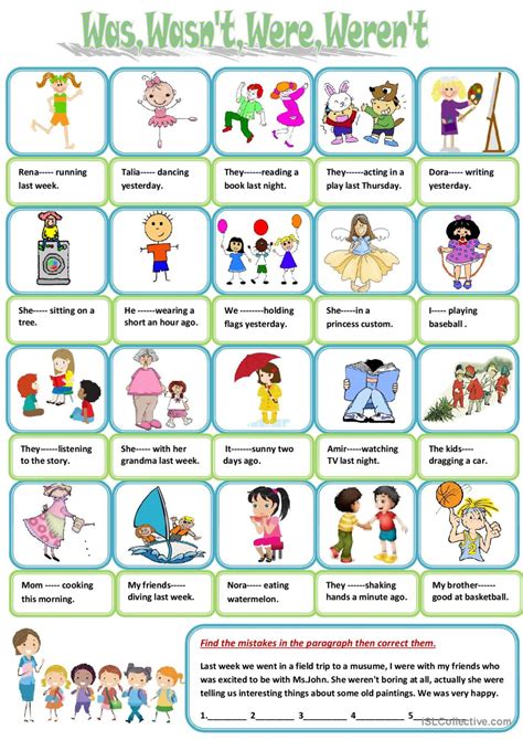 Was,were,wasn't,werent: Français FLE fiches pedagogiques pdf & doc