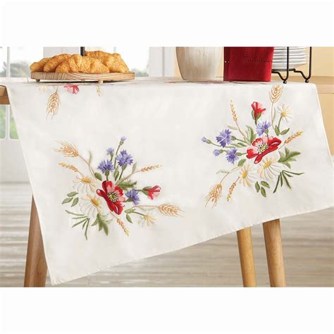 Nob Hill Meadow Flowers Table Topper Stamped Embroidery Kit, Color ...