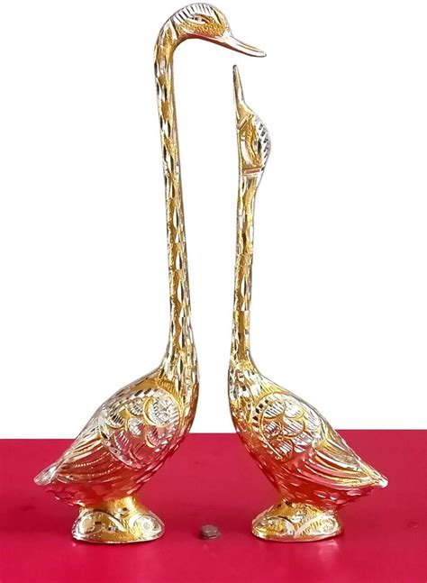 Buy LYONIC Aluminium Metal Pair of Kissing Duck Handmade Showpiece Obbi ...