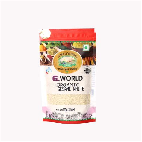 ELWORLD AGRO & ORGANIC FOOD PRODUCTS Sesame White Hulled, 100 Gm (Pack ...