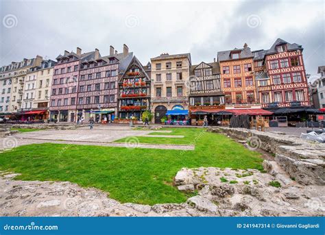Rouen, France - July 10, 2014: Old Market Square in the Center of Rouen ...