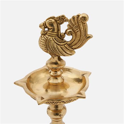 Brass Oil Lamp with Annapakshi Design – DecorTwist