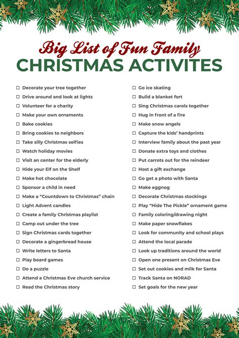 Big List of Family Christmas Activities - Bucket List for Christmas Fun