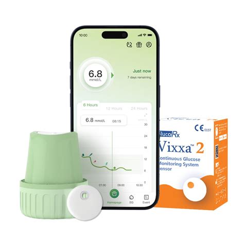 GlucoRx Vixxa 2 CGM Glucose Monitor Device| Real Time Blood Sugar Test ...