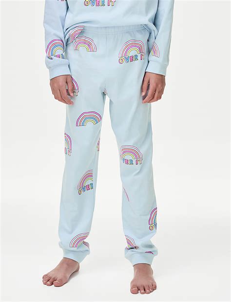 Buy Pure Cotton Rainbow Pyjamas (7-14 Yrs) at Marks & Spencer