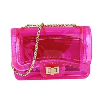 Buy London rag Women's Neon Pink Transparent Led Light Sling Bag at ...
