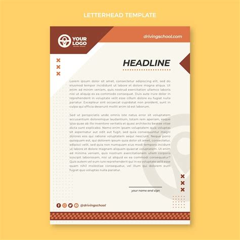 Hand drawn texture driving school letterhead | Free Vector