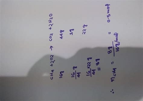 How many moles of methane are required to produce 22 g CO2 (gram) after ...